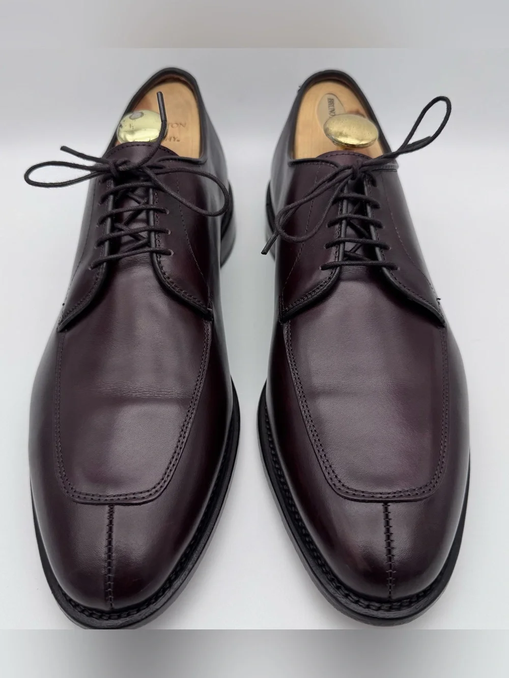 Allen Edmonds Delray Dark Brown Leather Split Toe Oxford Dress Shoes Men's 10.5C